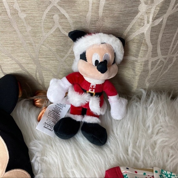 DISNEY DISNEYLAND MICKEY MINNIE MOUSE CHIP DALE CHRISTMAS XMAS SANTA BABY 9-12 - Picture 6 of 9
